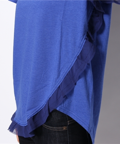 And A（アンドエー）の「袖フリルＴシャツ（Tシャツ/カットソー・レディース・ホワイト/グレー/ブルー・38）」の5枚目の写真