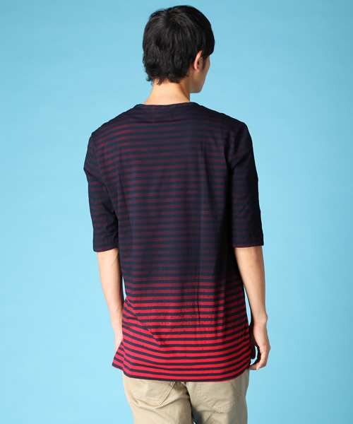 MIDWEST（ミッドウエスト）の「DIET BUTCHER SLIM SKIN×MIDWEST　別注グラデーションＴシャツ（Tシャツ/カットソー・メンズ・ブルー/ブラウン/レッド・FREE）」の5枚目の写真