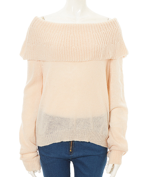 Color（カラー）の「フリルカラーニット（ニット/セーター・レディース・ホワイト/ベージュ/サックスブルー/ベビーピンク・MEDIUM）」の9枚目の写真