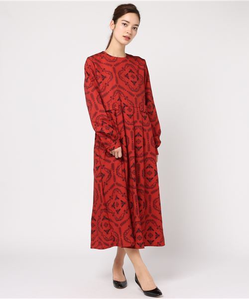 merlot plus（メルロープリュス）の「はちバロック柄ワンピース7226（ワンピース・レディース・ブラック/パープル/オレンジ・FREE）」の8枚目の写真