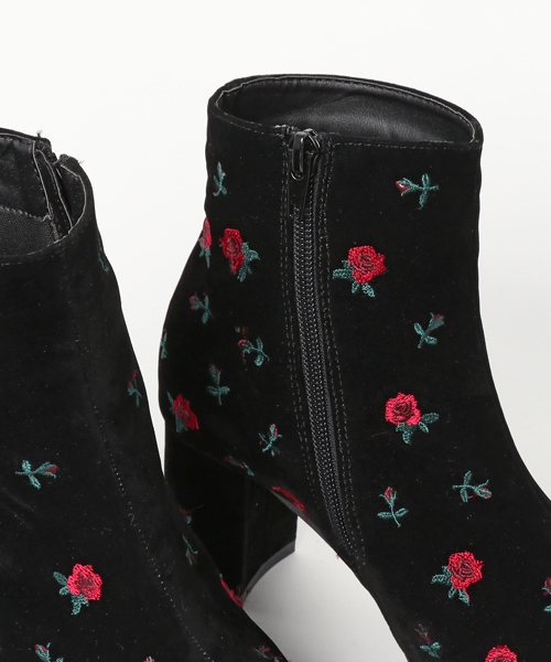 KOBE LETTUCE(コウベレタス)の「内側Zip☆太ヒールショートブーツ(ブーツ・レディース・グレー/ブラック/ワイン/ブラック系その他/ベージュ系その他・LL/L/M/S)」の9枚目の写真