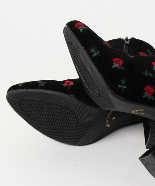 KOBE LETTUCE(コウベレタス)の「内側Zip☆太ヒールショートブーツ(ブーツ・レディース・グレー/ブラック/ワイン/ブラック系その他/ベージュ系その他・LL/L/M/S)」の6枚目の写真