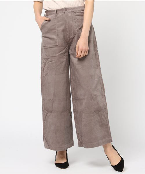 koe（コエ）の「ワイドコーデュロイパンツ（その他パンツ・レディース・グレー/キャメル・S/M/L）」の2枚目の写真