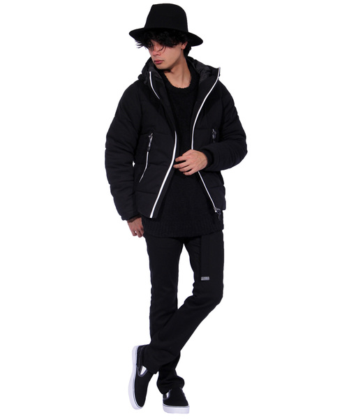 ８(eight)（エイト）の「ストレッチ 中綿 ジャケット ブルゾン（ダウンジャケット/コート・メンズ・グレー/ブラック・LARGE/MEDIUM/X-LARGE）」の4枚目の写真