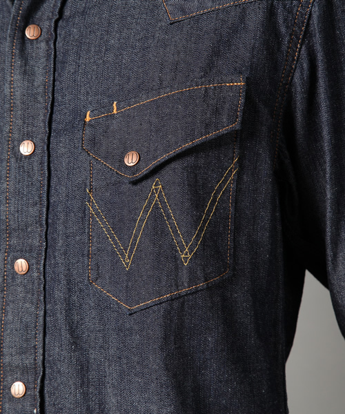 AMERICAN RAG CIE（アメリカンラグシー）の「○WRANGLER×AMERICAN RAG CIE / 107-WRA-WESTERNSHIRT OW（シャツ/ブラウス・メンズ・インディゴブルー・SMALL/MEDIUM/LARGE）」の4枚目の写真