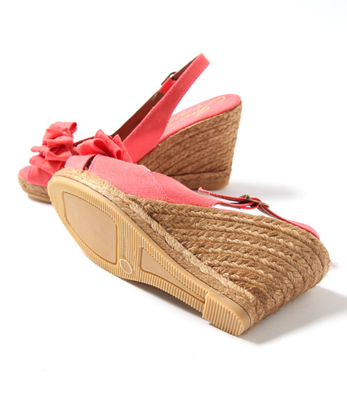 Khaju（カージュ）の「★★GAIMO:フロントリボンウェッジサンダル □（サンダル・レディース・ピンク/ネイビー・35/36/37/38）」の4枚目の写真