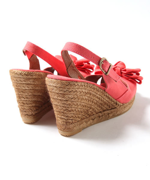 Khaju（カージュ）の「★★GAIMO:フロントリボンウェッジサンダル □（サンダル・レディース・ピンク/ネイビー・35/36/37/38）」の5枚目の写真