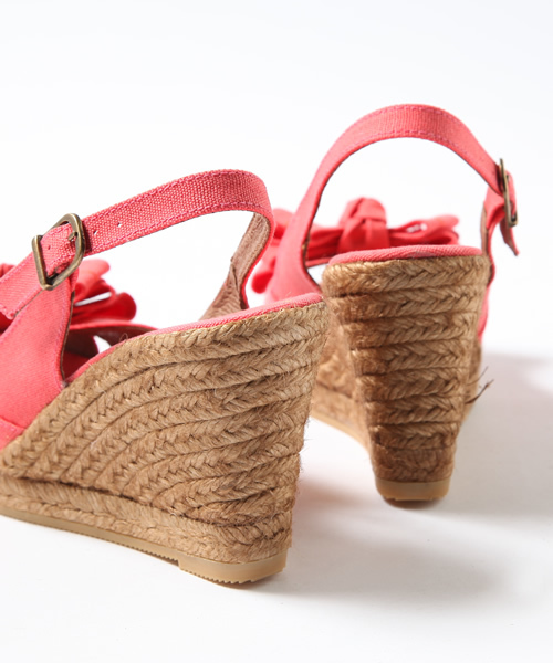 Khaju（カージュ）の「★★GAIMO:フロントリボンウェッジサンダル □（サンダル・レディース・ピンク/ネイビー・35/36/37/38）」の8枚目の写真