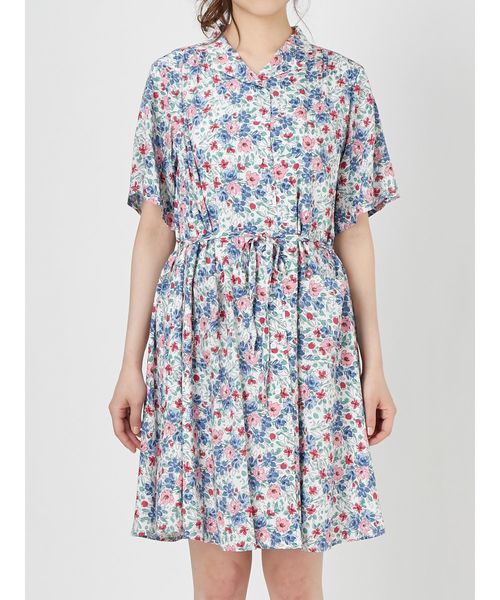 merry jenny（メリージェニー）の「flowerリボンシャツワンピース（ワンピース・レディース・オフホワイト/ネイビー・FREE）」の6枚目の写真