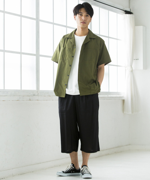 WEGO(ウィゴー)の「WEGO/フランスリネンガウチョパンツ(スラックス・メンズ・ブラック/カーキ/ネイビー/ベージュ・LARGE/MEDIUM/SMALL)」の7枚目の写真