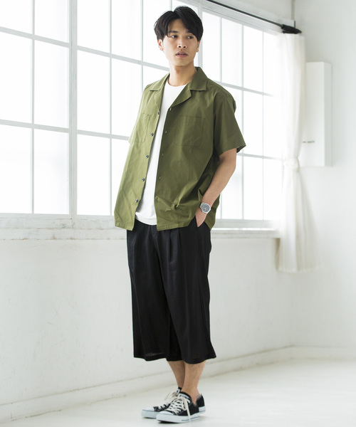 WEGO(ウィゴー)の「WEGO/フランスリネンガウチョパンツ(スラックス・メンズ・ブラック/カーキ/ネイビー/ベージュ・LARGE/MEDIUM/SMALL)」の9枚目の写真