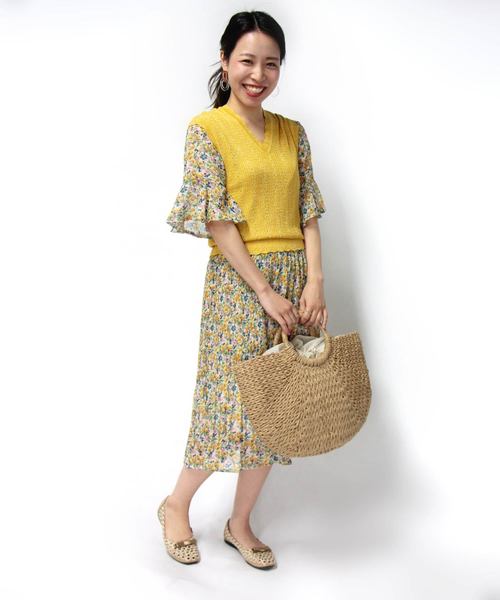 Hamble By Par Avion ハンブルバイパラビオン の c 花柄ptフレア袖op ワンピース Wear Hamble By Par Avion ハンブルバイパラビオン の c 花柄ptフレア袖op ワンピース Wear