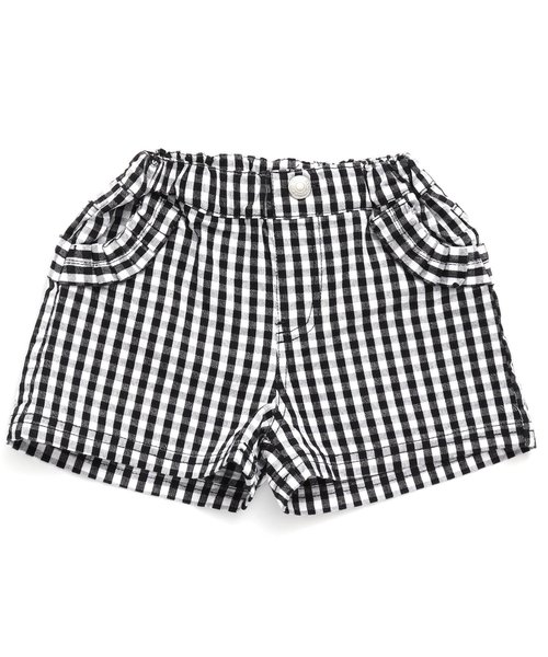 apres les cours（アプレレクール）の「ポケットフリルショートパンツ（その他パンツ・キッズ・ブラック/ネイビー/ピンク/キャメル・90/100/110/120/80/130/140）」の2枚目の写真