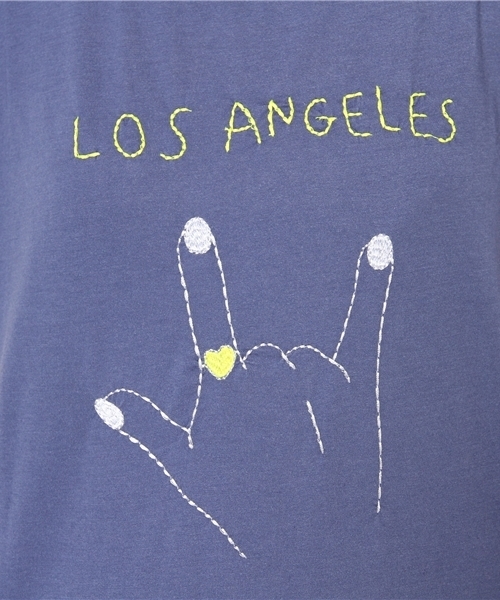 CIAOPANIC(チャオパニック)の「【Ciaopanic】LOS刺繍TEE(Tシャツ/カットソー・レディース・オフホワイト/ネイビー・FREE)」の4枚目の写真