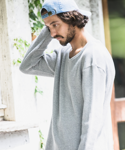 Magine(マージン)の「mlt2311-Magine×CAMBIO Heavy Waffle Big Cut sew カットソー(Tシャツ/カットソー・メンズ・ホワイト/ブラック/グレー/チャコール・44/46/48)」の3枚目の写真