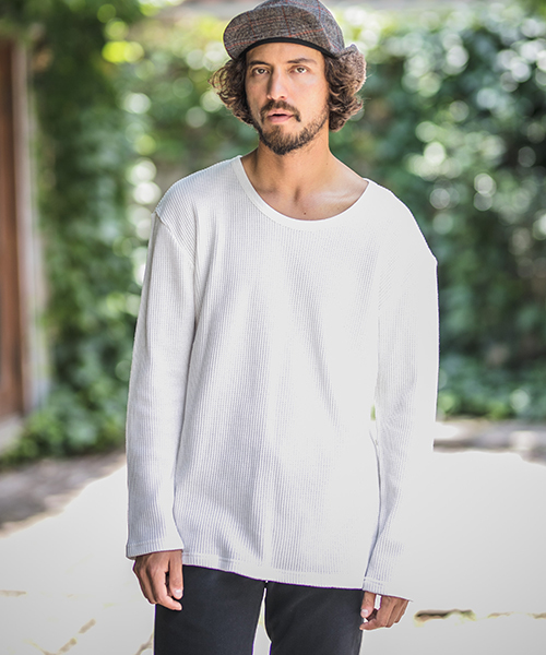 Magine(マージン)の「mlt2311-Magine×CAMBIO Heavy Waffle Big Cut sew カットソー(Tシャツ/カットソー・メンズ・ホワイト/ブラック/グレー/チャコール・44/46/48)」の1枚目の写真