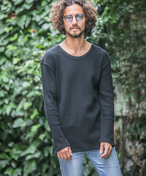 Magine(マージン)の「mlt2311-Magine×CAMBIO Heavy Waffle Big Cut sew カットソー(Tシャツ/カットソー・メンズ・ホワイト/ブラック/グレー/チャコール・44/46/48)」の21枚目の写真