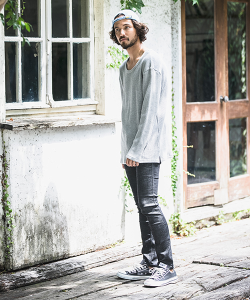 Magine(マージン)の「mlt2311-Magine×CAMBIO Heavy Waffle Big Cut sew カットソー(Tシャツ/カットソー・メンズ・ホワイト/ブラック/グレー/チャコール・44/46/48)」の22枚目の写真