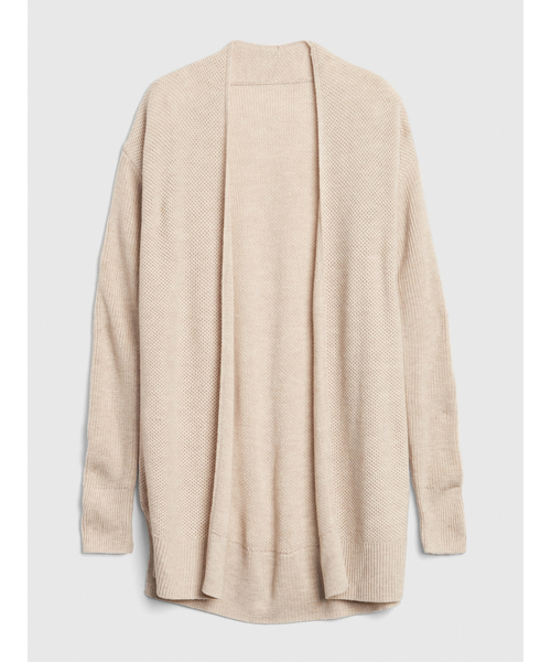 GAP（ギャップ）の「テクスチャー オープンフロント カーディガンセーター（メリノウール混紡）（カーディガン/ボレロ・レディース・ベージュ/ブルー/ブラック・L/M/S/XS/XXS）」の3枚目の写真