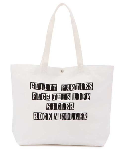 WACKO MARIA（ワコマリア）の「WACKO MARIA×PORTER 13AW PRINT TOTE BAG BASIC（KILLER ROCK'N' ROLLER）（トートバッグ・メンズ・ホワイト/ブラック/レッド/ブルー・ONE SIZE）」の2枚目の写真