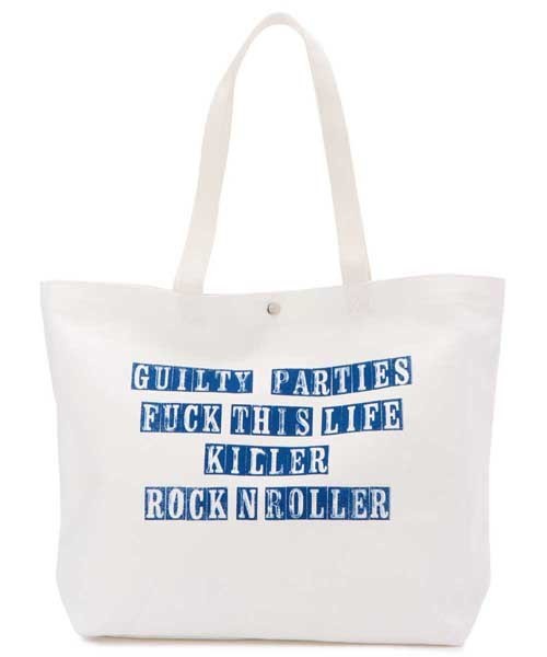 WACKO MARIA（ワコマリア）の「WACKO MARIA×PORTER 13AW PRINT TOTE BAG BASIC（KILLER ROCK'N' ROLLER）（トートバッグ・メンズ・ホワイト/ブラック/レッド/ブルー・ONE SIZE）」の4枚目の写真