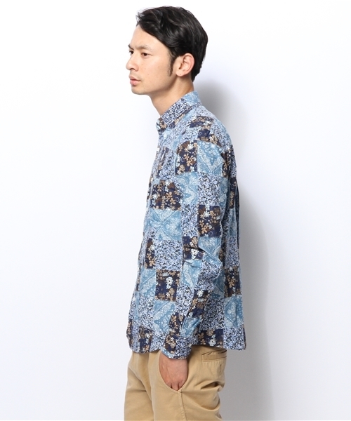 BEAMS LIGHTS Men's（ビームスライツ メンズ）の「BEAMS LIGHTS / プリントパッチワークボタンダウンシャツ（シャツ/ブラウス・メンズ・ブルー/レッド/イエロー・LARGE/SMALL/MEDIUM/X-LARGE）」の8枚目の写真