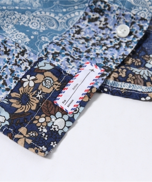 BEAMS LIGHTS Men's（ビームスライツ メンズ）の「BEAMS LIGHTS / プリントパッチワークボタンダウンシャツ（シャツ/ブラウス・メンズ・ブルー/レッド/イエロー・LARGE/SMALL/MEDIUM/X-LARGE）」の6枚目の写真