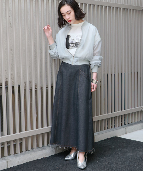 &g'aime（アンジェム）の「【&g'aime】シアーブルゾン（ブルゾン・レディース・チャコールグレー/ライトブラウン/ライトグレー・FREE）」の7枚目の写真