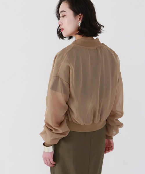 &g'aime（アンジェム）の「【&g'aime】シアーブルゾン（ブルゾン・レディース・チャコールグレー/ライトブラウン/ライトグレー・FREE）」の12枚目の写真