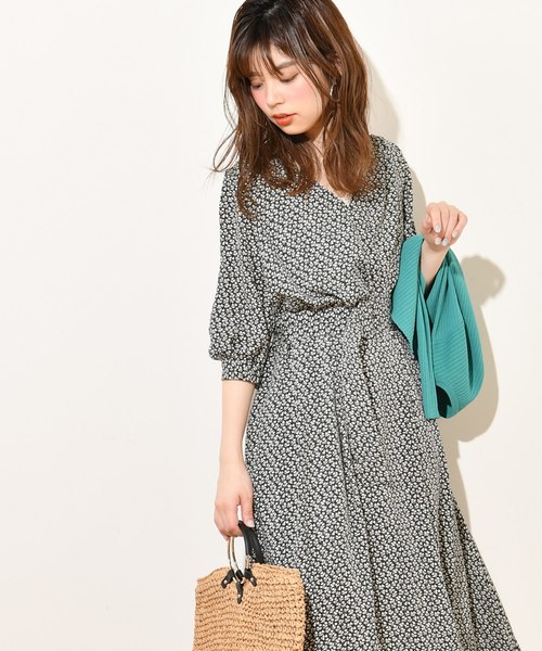 natural couture（ナチュラルクチュール）の「共ベルト付きカシュクールワンピ（ワンピース・レディース・ベージュ/ネイビー/ラベンダー/ブラック系その他/ベージュ系その他/オレンジ系その他/ストライプ/その他/その他1・FREE）」の12枚目の写真