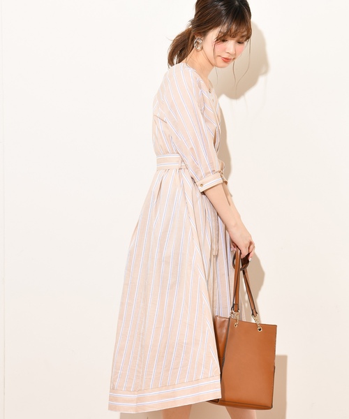 natural couture（ナチュラルクチュール）の「共ベルト付きカシュクールワンピ（ワンピース・レディース・ベージュ/ネイビー/ラベンダー/ブラック系その他/ベージュ系その他/オレンジ系その他/ストライプ/その他/その他1・FREE）」の20枚目の写真