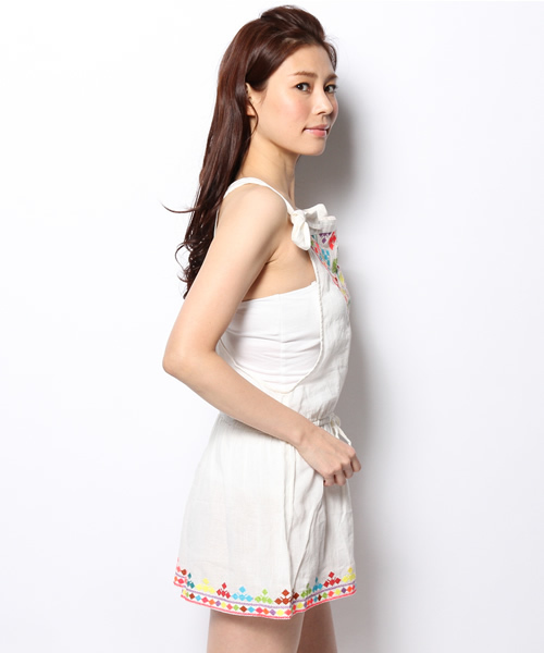 Ray BEAMS（レイビームス）の「○STAR MELA /  Suzie オールインワン（つなぎ/オールインワン・レディース・オフホワイト/ネイビー・SMALL）」の10枚目の写真