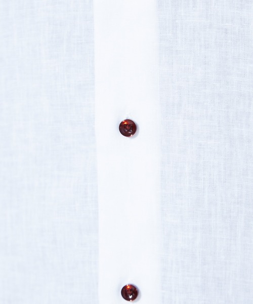 ABAHOUSE（アバハウス）の「フレンチリネンワイドカラーシャツ（シャツ/ブラウス・メンズ・ホワイト/ラベンダー/イエロー/グリーン/ネイビー/ダークオレンジ/ベージュ/サックスブルー/ブルー/ブラック/ブラウン・44/46/48/50）」の18枚目の写真