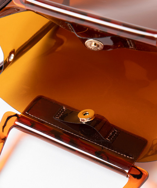 WEGO（ウィゴー）の「WEGO/2wayべっ甲ハンドルクリアショルダーバッグ（ショルダーバッグ・レディース・ブラウン/ホワイト系その他・FREE）」の12枚目の写真