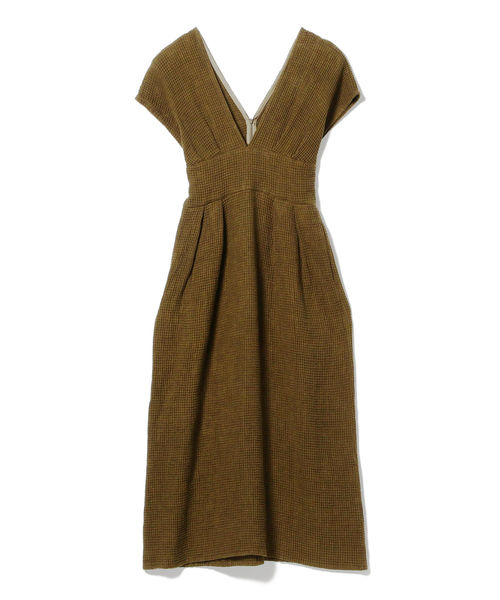 美品＊Demi-Luxe BEAMS リネンワッフルワンピース　ホワイト　白 Demi-Luxe BEAMS（デミルクス ビームス）の「Demi-Luxe BEAMS