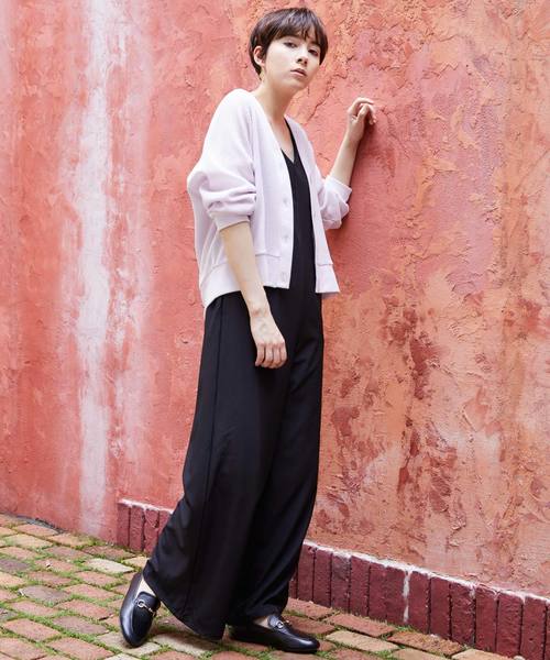 Chaco closet(チャコ クローゼット)の「ボリューム ワッフルカーディガン(カーディガン/ボレロ・レディース・ブラック/ベージュ/オフホワイト/杢グレー/バイオレット・FREE)」の9枚目の写真