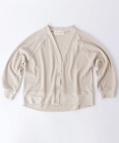 Chaco closet(チャコ クローゼット)の「ボリューム ワッフルカーディガン(カーディガン/ボレロ・レディース・ブラック/ベージュ/オフホワイト/杢グレー/バイオレット・FREE)」の10枚目の写真