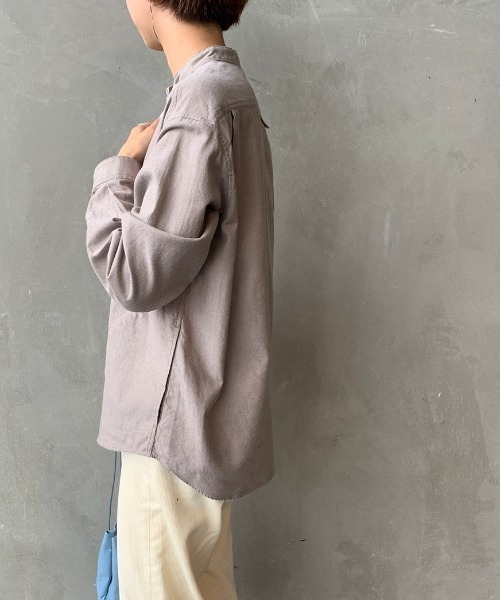 DANTON（ダントン）の「[DANTON/ダントン] ビエラ起毛バンドカラーシャツ（シャツ/ブラウス・レディース・ベージュ/ブラウン/グレー/サンドベージュ/キナリ・36/34）」の13枚目の写真