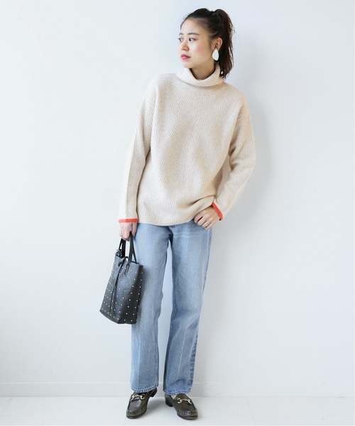 JOURNAL STANDARD relume(ジャーナルスタンダード レリューム)の「アンゴラ混ヘリンボーン タートルプルオーバー◆(ニット/セーター・レディース・ナチュラル/カーキ・FREE)」の18枚目の写真