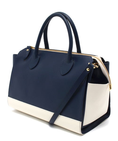 FABIANA E ROSSANA バイカラー トート ボストンバッグベージュ FABIANA E ROSSANA バイカラー トート ボストンバッグベージュ