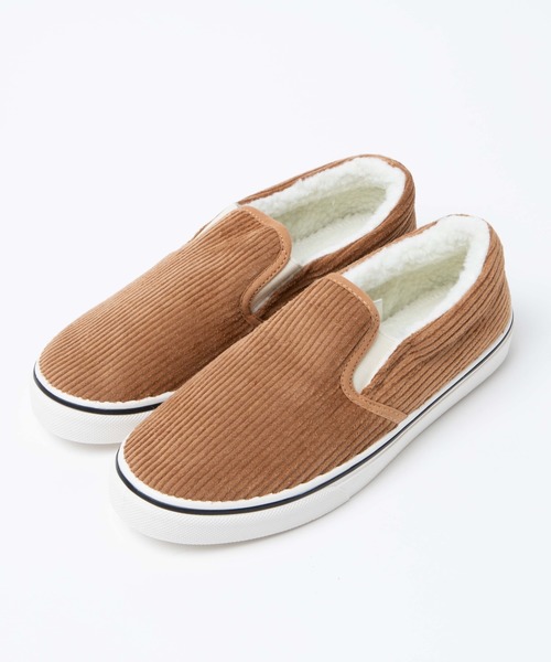 WEGO(ウィゴー)の「WEGO/コーデュロイボアスリッポン(スリッポン・レディース・ブラック/アイボリー/キャメル・MEDIUM/LARGE)」の11枚目の写真