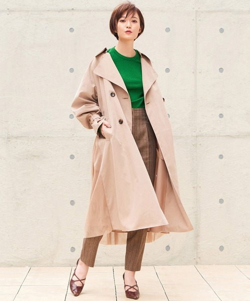 Monocoro toppi（モノコロトッピ）の「バックチュール トレンチコート（トレンチコート・レディース・ベージュ/ブルー/ラベンダー/ライトベージュ/ピンク系その他・M）」の21枚目の写真