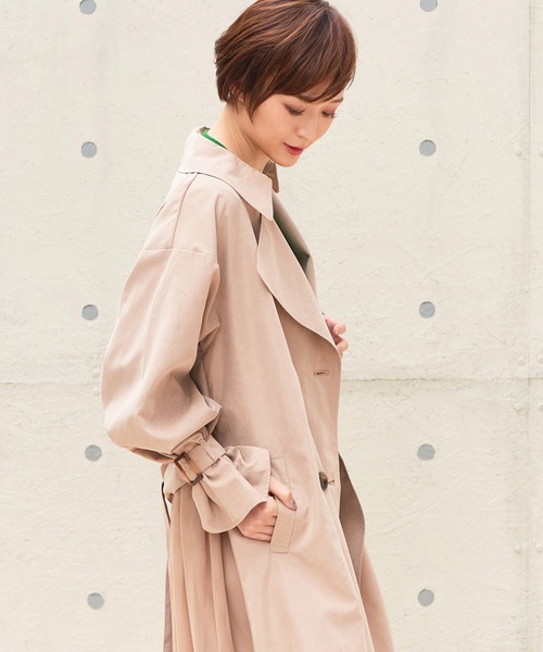 Monocoro toppi（モノコロトッピ）の「バックチュール トレンチコート（トレンチコート・レディース・ベージュ/ブルー/ラベンダー/ライトベージュ/ピンク系その他・M）」の13枚目の写真