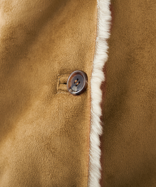 Another Edition（アナザーエディション）の「AE FAKE MOUTON HOOD（ムートンコート・レディース・グレー/ブラウン・MEDIUM/SMALL）」の16枚目の写真