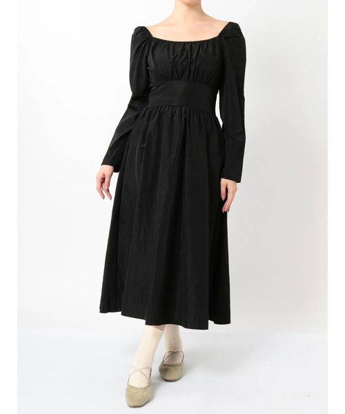 ジェニー タフタ切りワンピース(黒) merry jenny（メリージェニー）の「タフタチロルワンピース