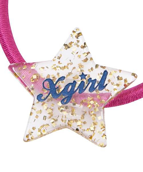 X-girl Stages（エックスガールステージス）の「POMPOM HAIR ELASTIC（ヘアゴム・キッズ・ピンク/パープル/イエロー・ONE SIZE）」の5枚目の写真