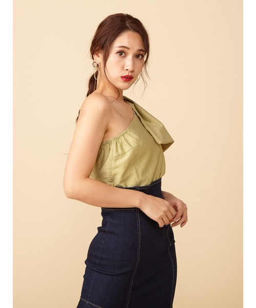 ROYAL PARTY（ロイヤルパーティー）の「ワンショルダーインパクトリボンブラウス（シャツ/ブラウス・レディース・ブラック/グリーン/ドット・FREE）」の11枚目の写真