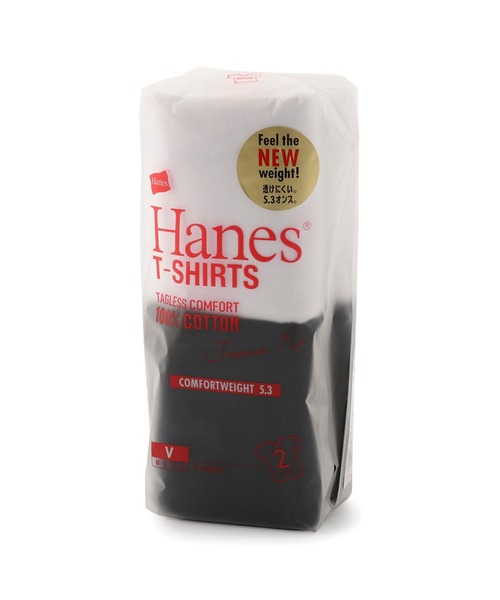 HANES（ヘインズ）の「【HANES】「Japan Fit」 VネックTシャツ白黒2枚組（Tシャツ/カットソー・メンズ・ブラック×ホワイト・S/L/M/XL）」の6枚目の写真