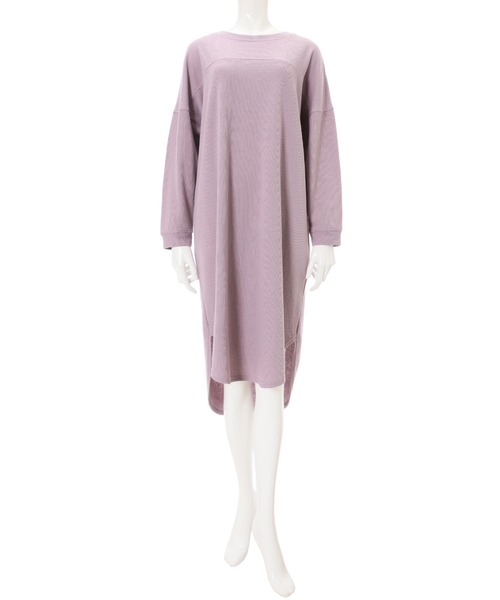 fifth（フィフス）の「ラウンドヘムワッフルワンピース（ワンピース・レディース・ベージュ/ラベンダー・MEDIUM）」の4枚目の写真