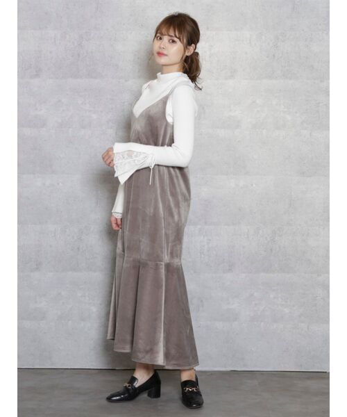 dazzlin(ダズリン)の「ヘムレースフレアニットトップス(ニット/セーター・レディース・ブラウン/オフホワイト/その他1/ブラック/ピンク/ベージュ・FREE)」の15枚目の写真